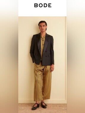 Bode • Alumni Stripe Pajama Pants - Yellow DAMAGE / READ